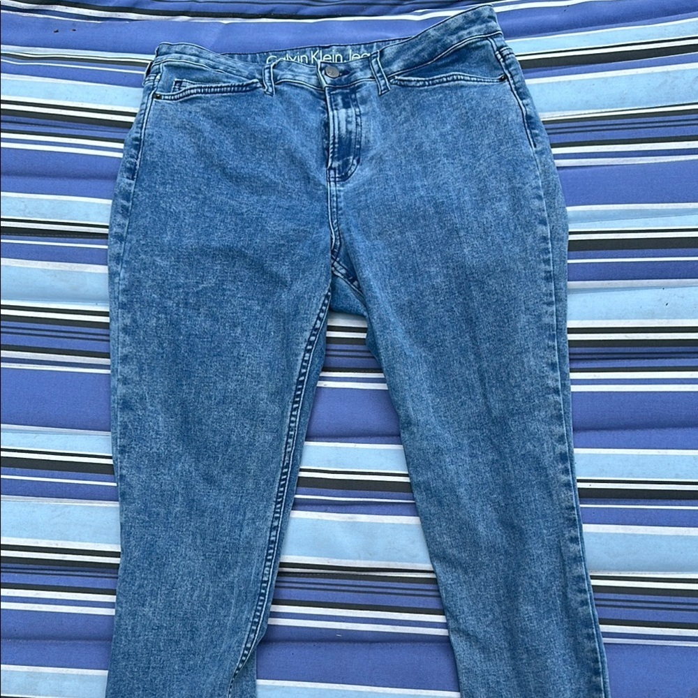 Calvin Klein Blue Straight Leg Jeans Classic Style